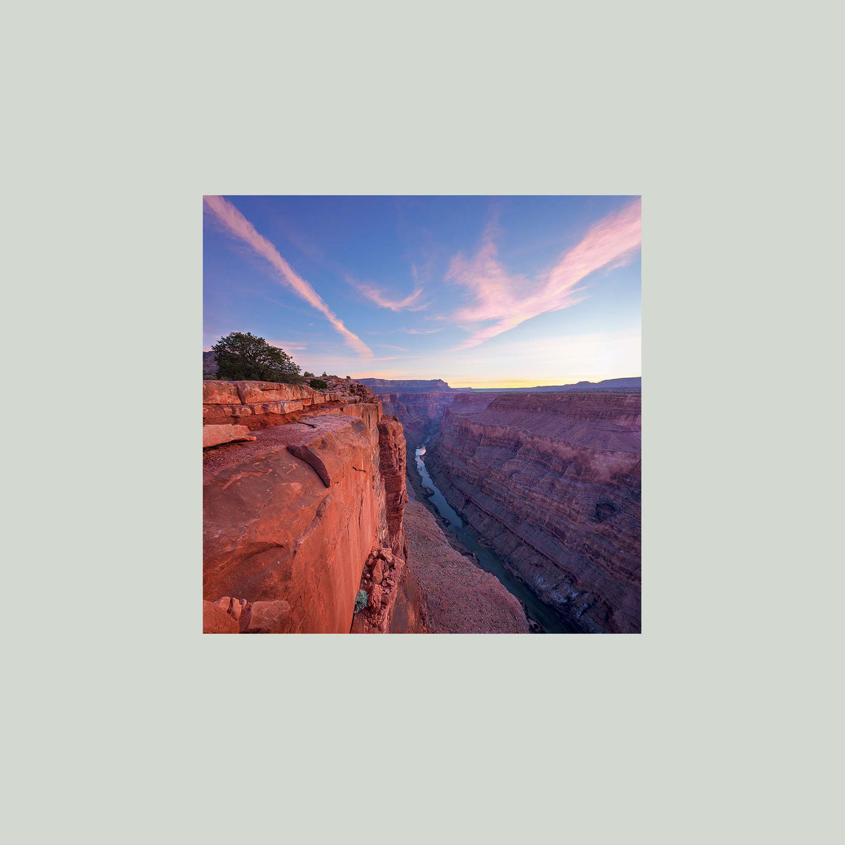 Flight of the Pegasus, wing-shaped clouds above the Colorado River at Toroweap Overlook, Grand Canyon, Arizona, as an unframed print